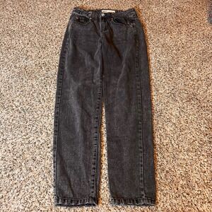 Garage Black Acid Wash High Waisted Mom Jeans Size 0 Denim Pants